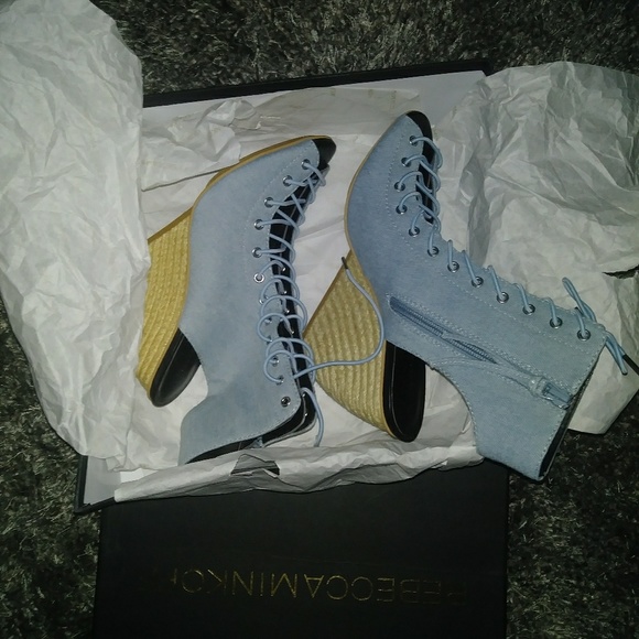 ON SALE Rebecca Minkoff denim wedges - Picture 5 of 6